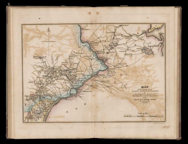 Map of the Country from Raritan River in East Jersey to Elk Head in Maryland shewing the several Operations of the American & British armies in 1776 & 1777