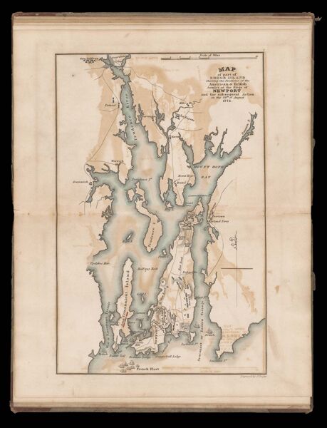 Map of part of Rhode Island shewing the positions of the American & British armies at the siege of Newport and the subsequent action on the 29th of August 1778