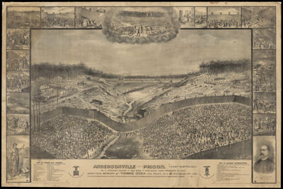 Andersonville Prison Camp Sumter, Ga. as it appeared August 1st, 1864 when it contained 35,000 prisoners of war drawn from memory by Thomas O'Dea, late Private Co. E 16th Regt. Maine Inf. Vols.