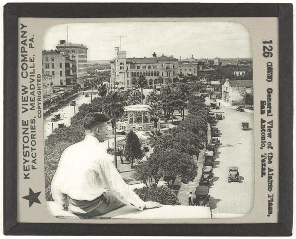 General View of the Alamo Plaza, San Antonio, Texas.