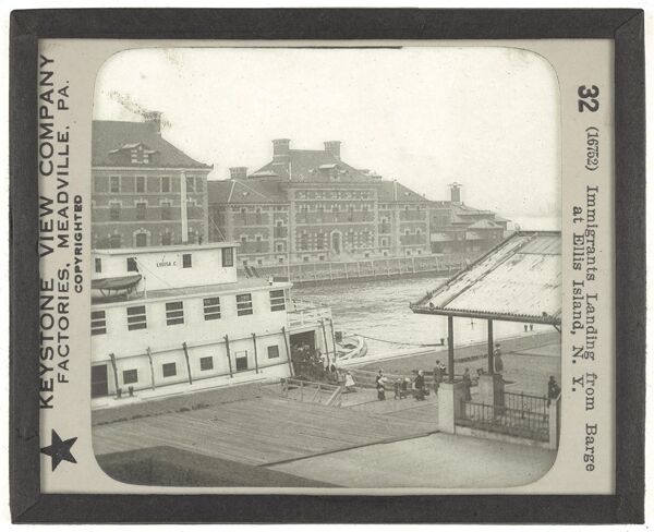 Immigrants Landing from Barge at Ellis Island, N. Y.