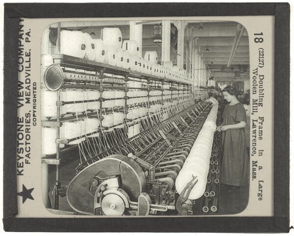 Doubling Frame in a Large Woolen Mill, Lawrence, Mass.