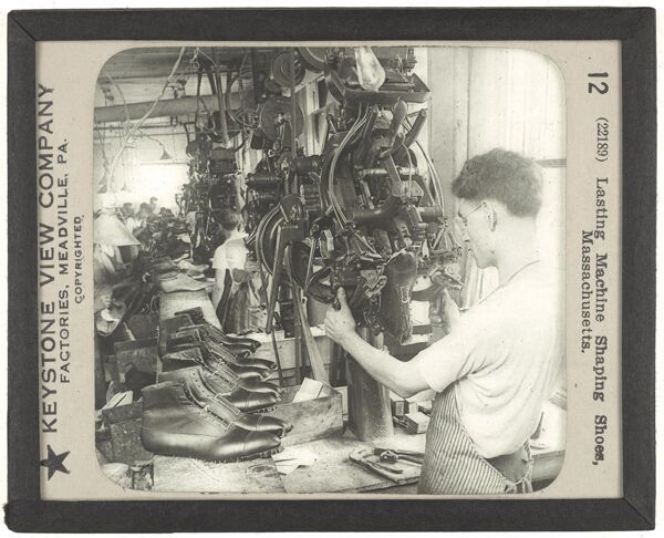 Lasting Machine Shaping Shoes, Massachusetts.