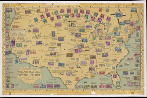 The Philatelic Institute's stamp map of the United States