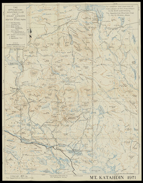 The Appalachian Mountain Club map of Mount Katahdin and Baxter State Park