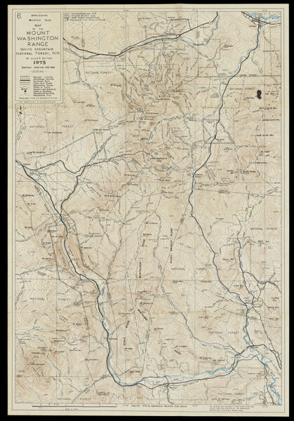 Appalachian Mountain Club map of the Mount Washington Range, White Mountain National Forest, N.H.