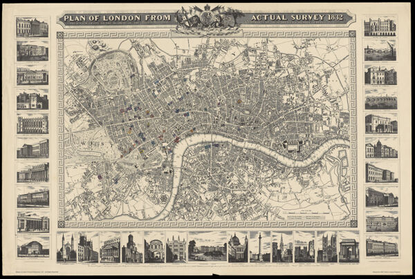 Plan of London from actual survey 1832 drawn & engraved by J. Shury