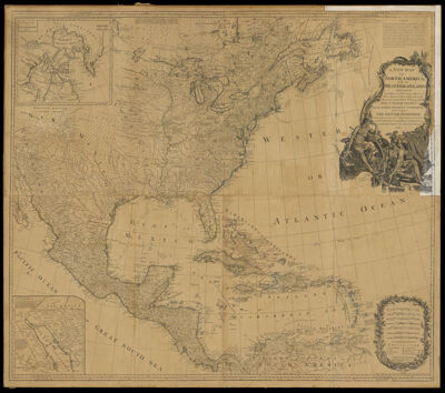 New Map of North America with the West India Islands, divided according to the Preliminary Articles of Peace, Signed at Versailles, 20 Jan. 1783, wherein are particularly distinguished the United States, and the several provinces, governments, & ca. which compose the British Dominions, laid down according to the latest surveys, and corrected from the original materials, of Governor Pownall, Member of Parliament 1783.