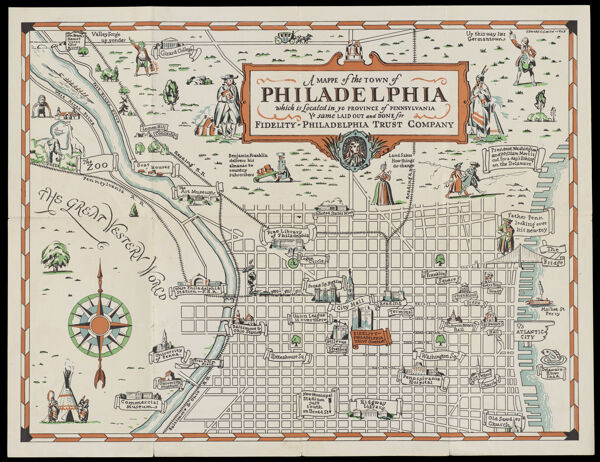 A mappe of the town of Philadelphia which is located in ye province of Pennsylvania