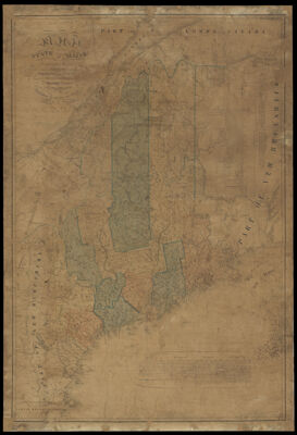 Map of the state of Maine / compiled from the most authentic surveys, explorations and authorities, shewing the boundaries of the state and parts of the adjacent British provinces according to the provisional treaty of peace in 1782 and the definitive treaty of 1783