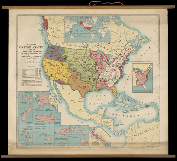 Map of the United States showing the territorial expansion of a century - 1804 to 1904