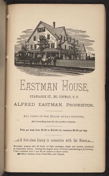Eastman House, Kearsarge St., No. Conway, N.H.