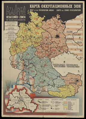 Atlanta Karte der Besatzungs-Zonen mit neuen Postleitgebieten