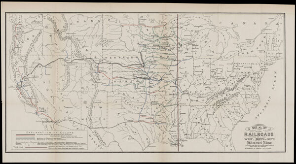 Map of the railroads in whole or in part west, north or south of the Missouri River to which the United States have granted any loan or credit or subsidy in bonds or lands.