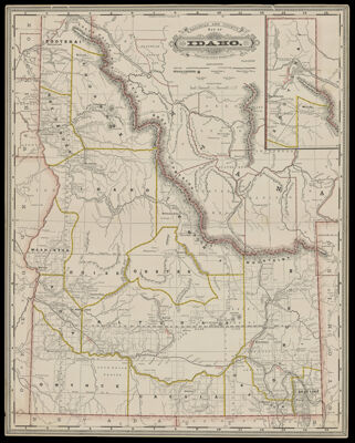 Railroad and County Map of Idaho engraved for Grant's Business Atlas.