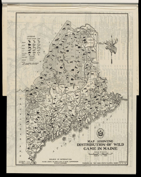 Map Showing Distribution of Wild Game in Maine