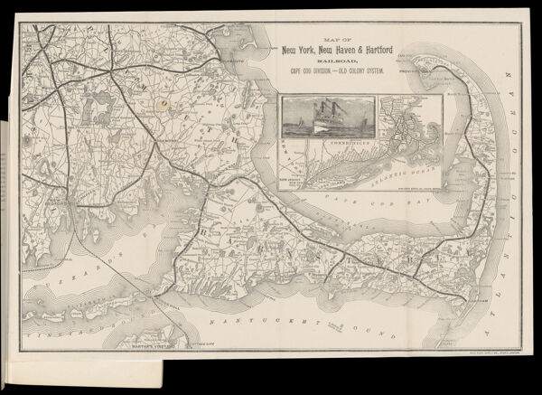Map of New York, New Haven & Hartford Railroad, Cape Cod Division.—Old Colony System.