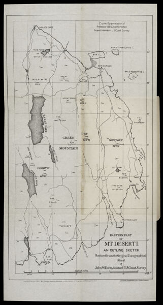 Eastern Part of Mt Desert. An Outline Sketch/ Reduced from the Original Topographical Sheet of John W. Donn Assistant U.S. Coast Survey