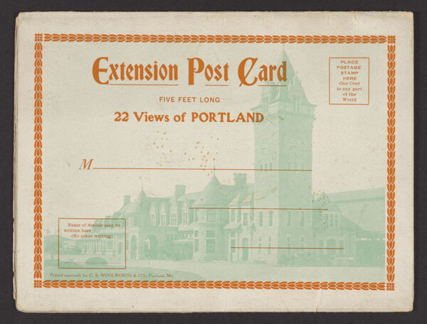 Extension Post Card Five Feet Long 22 Views of Portland