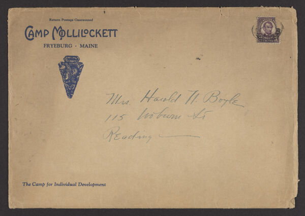 Camp Mollilockett Fryburg, Maine [Front of Envelope]
