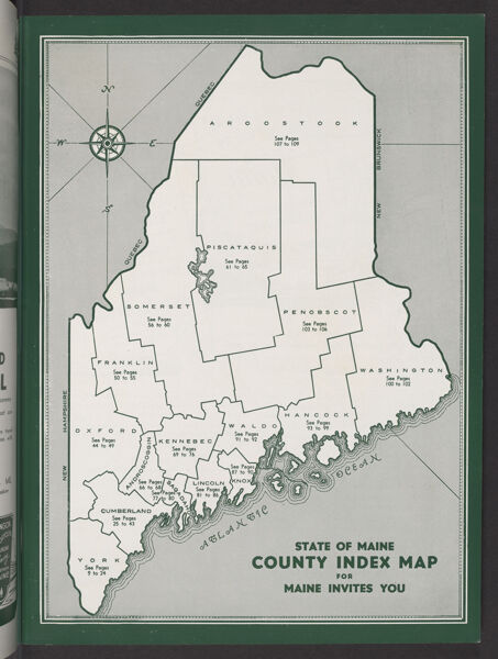 State of Maine County Index Map for Maine Invites You