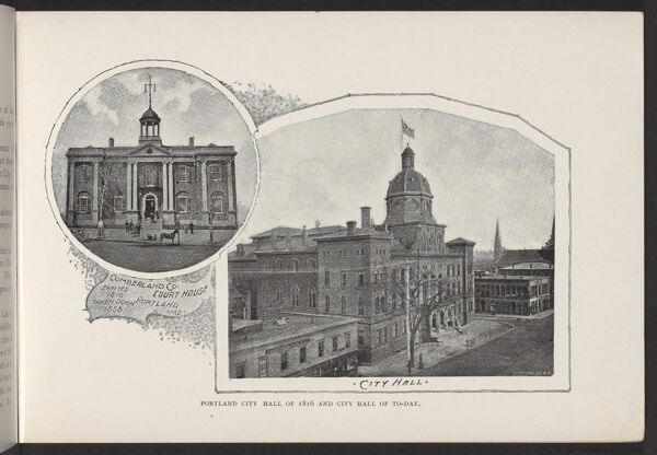 Portland City Hall of 1816 and City Hall of Today