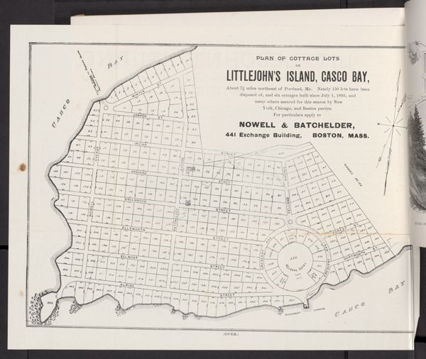 Plan of Cottage Lots on Little John's Island, Casco Bay