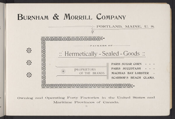 Burnham and Morrill Company