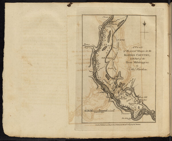 A Plan of the several Villages in the Illinois Country, with Part of the River Mississippi &c. by The Hutchins.