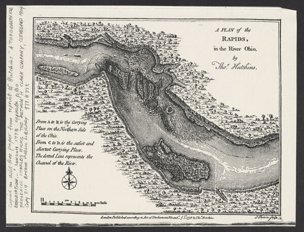 A Plan of the Rapids, in the River Ohio, by Tho. Hutchins. [Printed page]