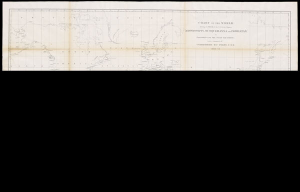 Chart of the world shewing the track of the U.S. steam frigates, Mississippi, Susquehanna and Powhatan as flagships of the Japan squadron under the command of Commodore M.C. Perry, U.S.N., 1853-54 drawn by Edw. Sels; engr. by Selmar Siebert.