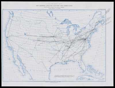 Map showing longitude stations and connections determined by means of the electric telegraph between 1846 and June 30, 1886.