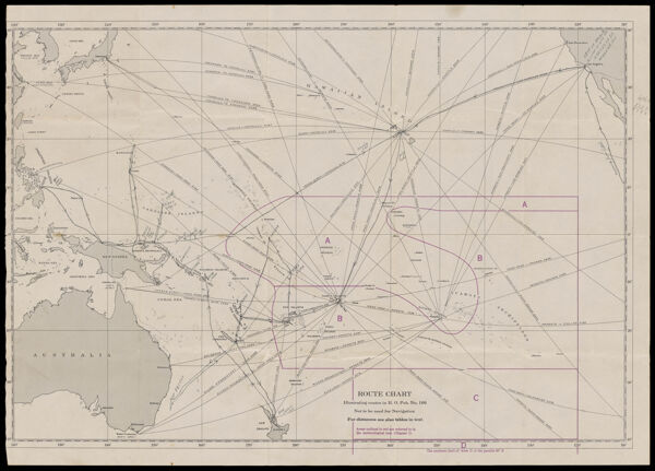 Route chart illustrating routes in H. O. Pub. No. 166