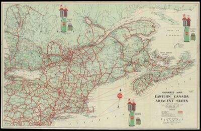 Highways map of Eastern Canada and adjacent states : prepared for Imperial Oil Ltd.