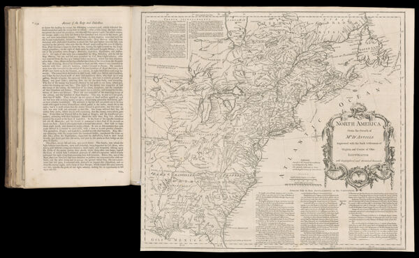North America from the French of Mr. D'Anville Improved with the Back Settlements of Virginia and Course of Ohio Illustrated with Geographical and Historical Remarks