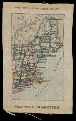 [1910 state map tobacco silk New England]