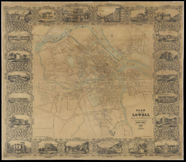 Plan of the city of Lowell, Massachusetts from actual surveys by Sidney & Neff