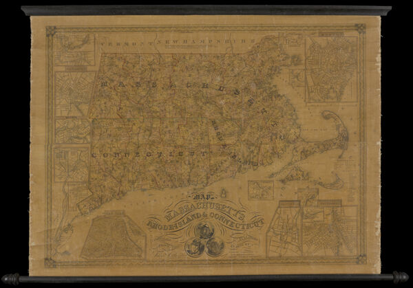 Map of Massachusetts, Rhode-Island & Connecticut compiled from the latest authorities engraved by J. Wells.