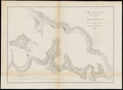 Shah Bay, Lew Chew I. Surveyed by order of commodore M.C. Perry U.S.N. ; by Lieuts. W.B. Whiting and Alph. Barbot of the U.S. ship Vandalia, J. Pope commd. ; Engraved by S. Siebert ; Drawn by S. Bent.