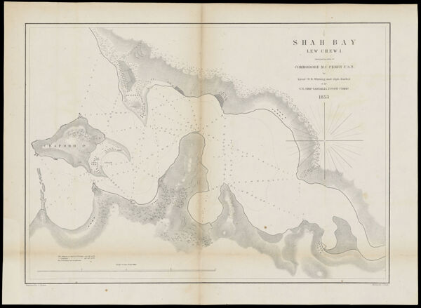 Shah Bay, Lew Chew I. Surveyed by order of commodore M.C. Perry U.S.N. ; by Lieuts. W.B. Whiting and Alph. Barbot of the U.S. ship Vandalia, J. Pope commd. ; Engraved by S. Siebert ; Drawn by S. Bent.
