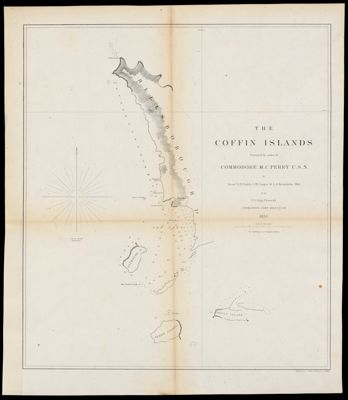 The Coffin Islands surveyed by order of Commodore M.C. Perry U.S.N. by Lieuts. G.B. Balch, G.H. Cooper & L.A. Beardslee Mid. of the U.S. Ship Plymouth Commander John Kelly U.S.N. ; engraved by S. Siebert, lettering by C.A. Knight.