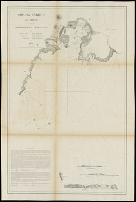 Simoda Harbor, I. of Nippon / surveyed by order of Commodore M.C. Perry U.S.N. by Lieut. W.L. Maury, Lieut. Bent, Lieut. S. Nicholson, Act. Lieut. A. Barbot, Act. Mr. G.V. Denniston, Pd. Mdn. T.T. Houston in 1854 ; drawn by Edward Sels ; engraved by S. Siebert, lettering by C.A. Knight.