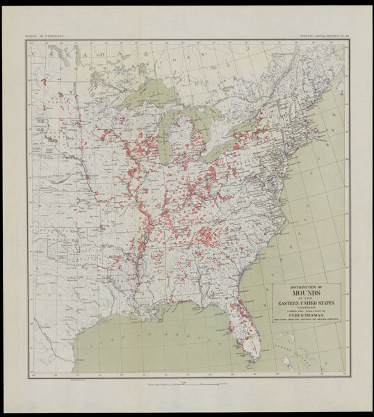 Distribution of mounds in the eastern United States compiled under the direction of Cyrus Thomas.