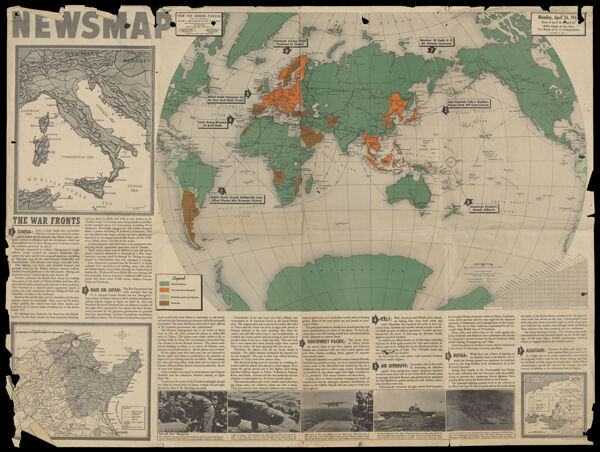Newsmap, vol. 2, no. 1, Monday, April 26, 1943 /  Dig . . . or Die! Fox Holes!
