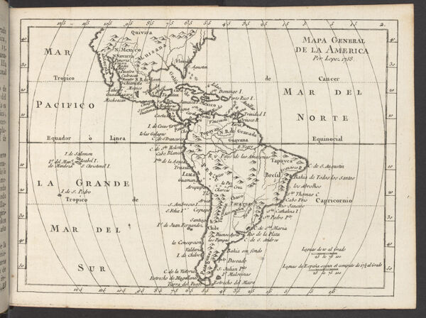 Map General De La America Por Lopez 1758