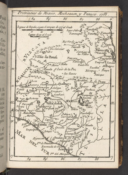 Provincias de Mexico, Mechoacan, Y Panuco 1758