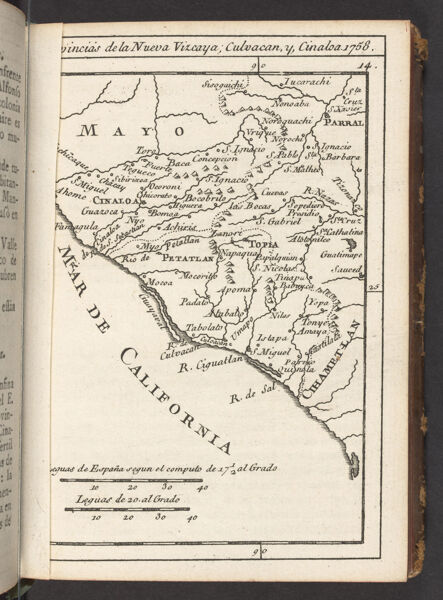 Provincias de la Nueva Vizcaya, Culvacan, y, Cinaloa 1758