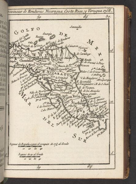 Provincias de Honduras, Nicaragua, Costa Rica, y Veragua 1758