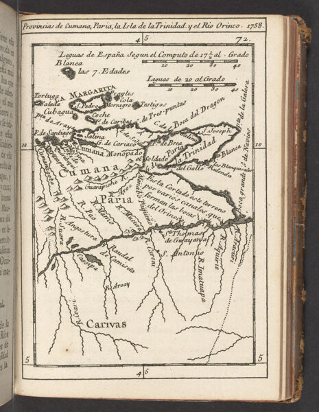 Provincias de Cumana, Paria, la Isla de la Trinidad y el Rio Orinco 1758
