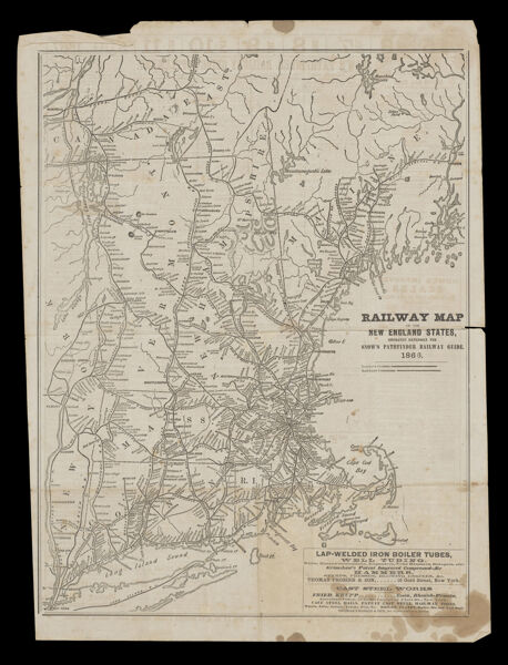 Railway map of the New England states engraved expressly for Snow's Pathfinder Railway Guide